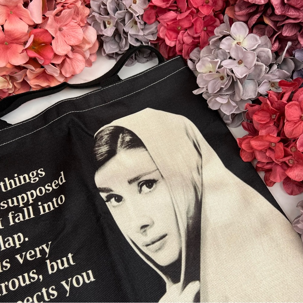Eco-Friendly Iconic Audrey Hepburn Folding Tote Bag - Picture 6 of 15